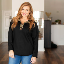 Load image into Gallery viewer, Black Leopard Pullover
